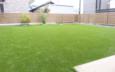 砂利撤去と人工芝施工（各務原市）