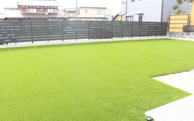 新築のお庭の人工芝施工（瑞穂市）