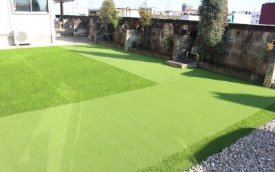 砂利撤去と人工芝施工（大垣市）